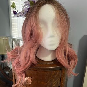 Soft Pink mixed with Dirty-Blonde Long Wig